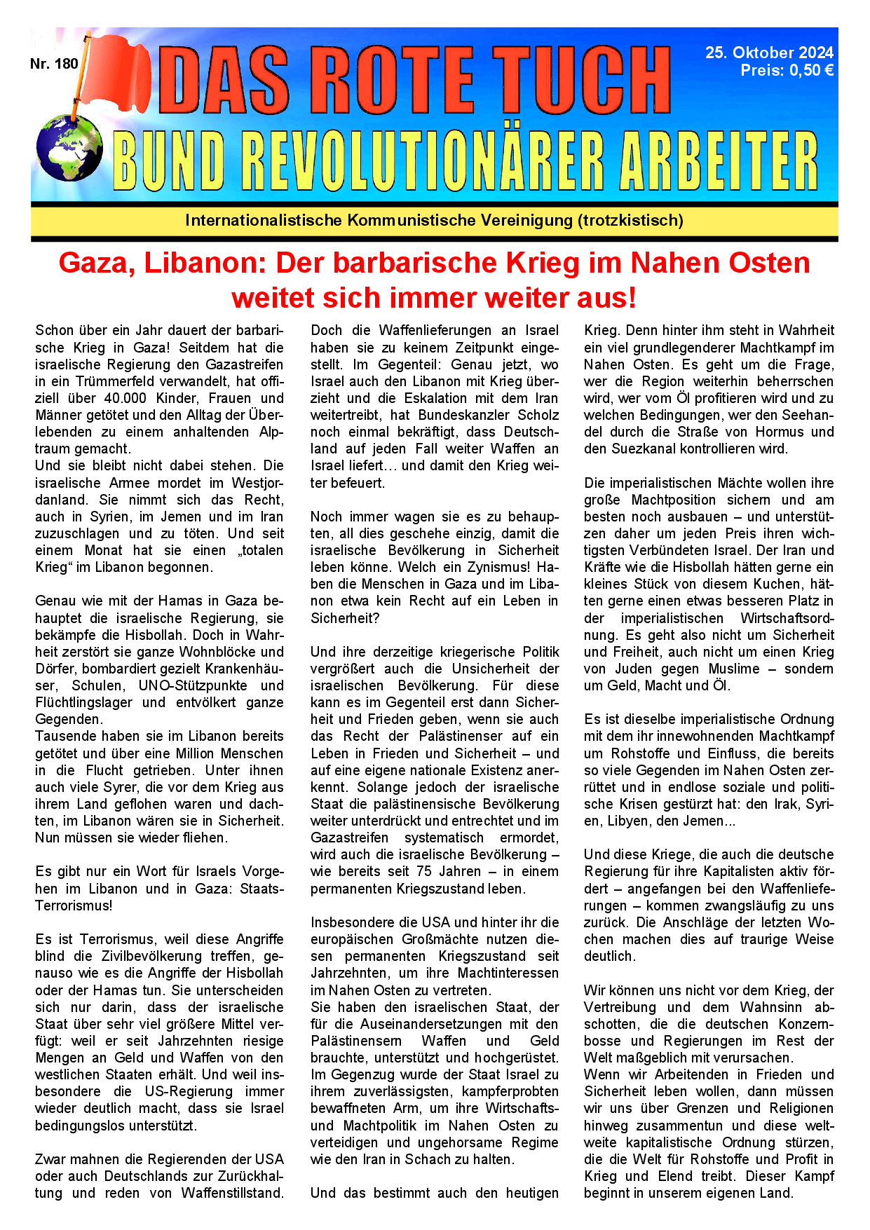 Das rote Tuch – Nr. 180