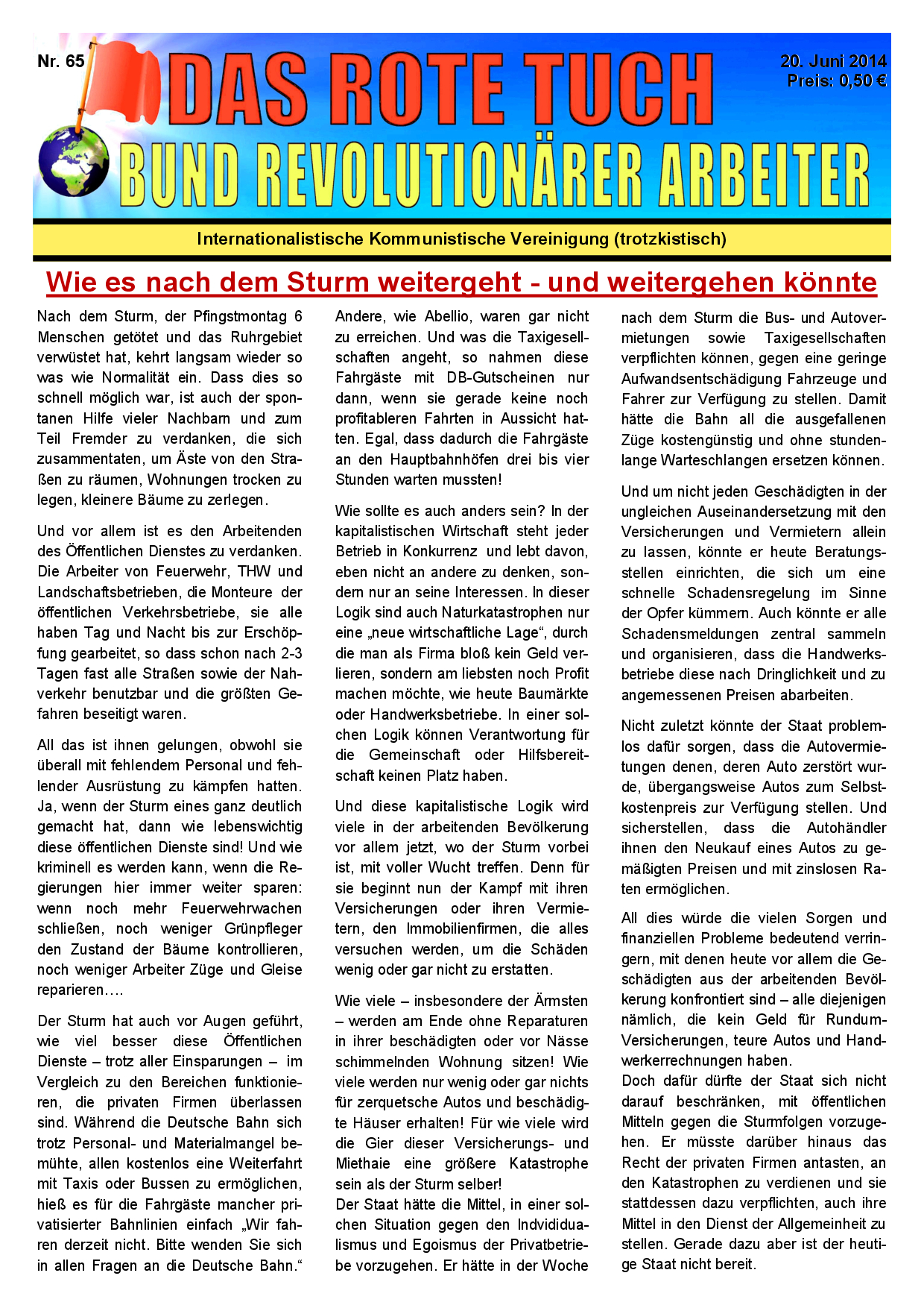 Das rote Tuch – Nr. 65