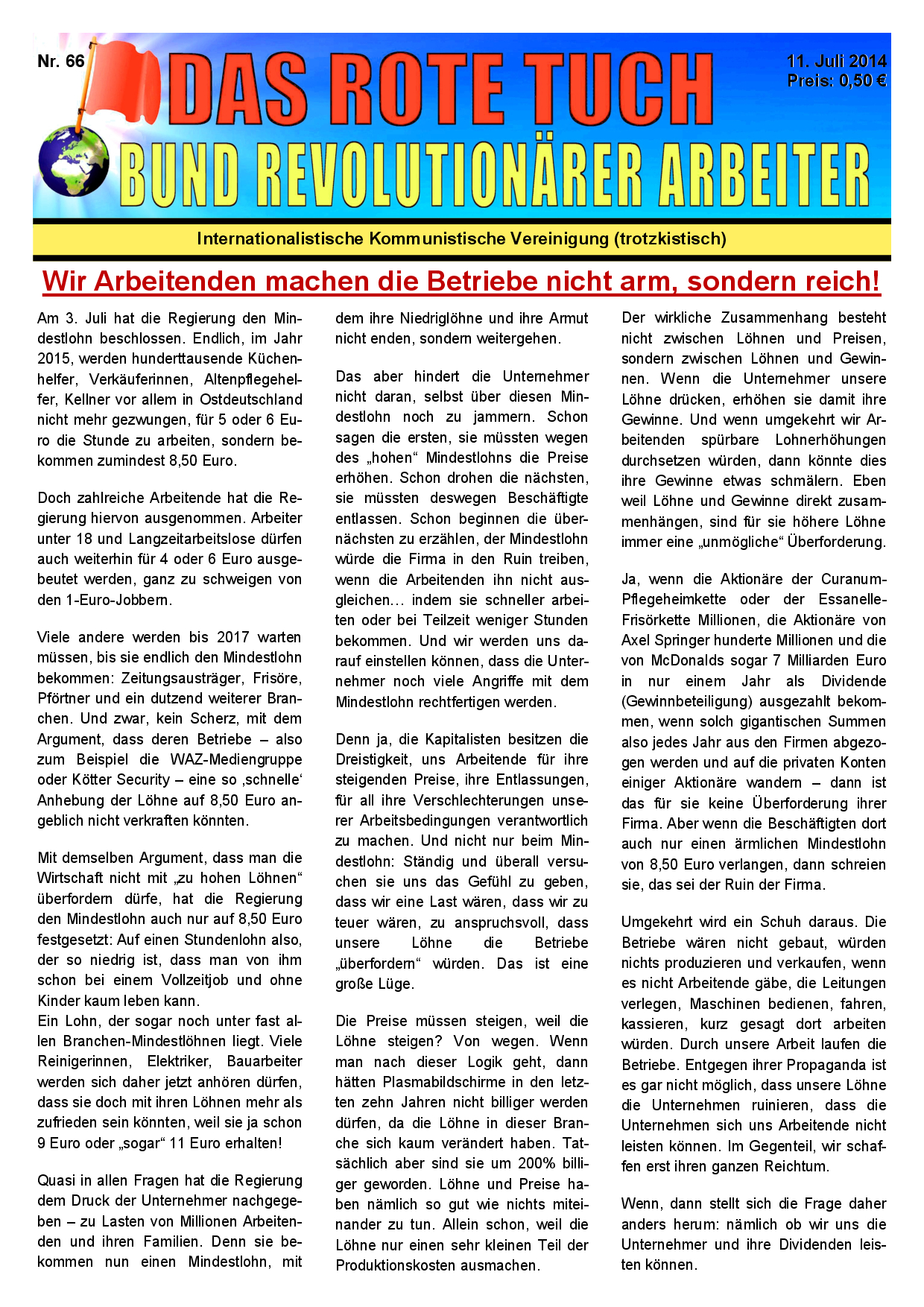 Das rote Tuch – Nr. 66