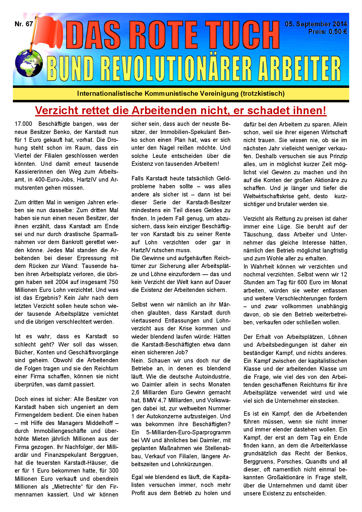 Das rote Tuch – Nr. 67