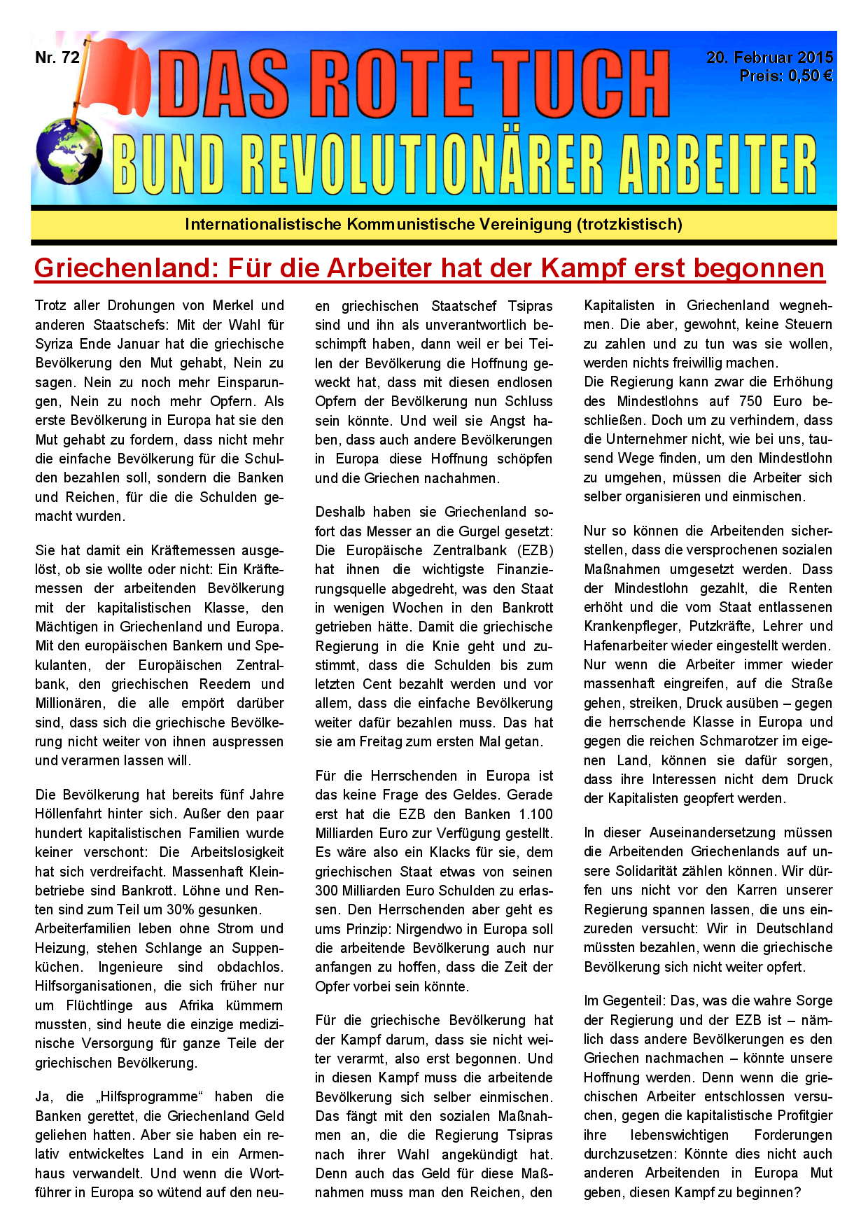 Das rote Tuch – Nr. 72