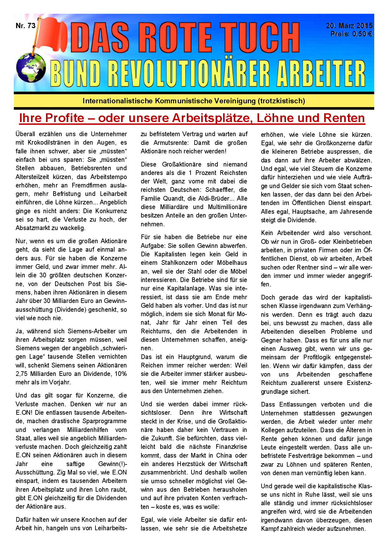 Das rote Tuch – Nr. 73