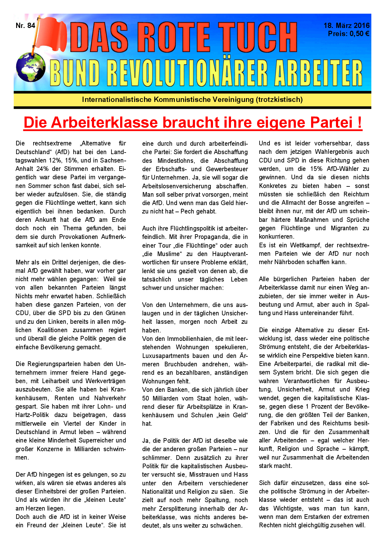 Das rote Tuch – Nr. 84