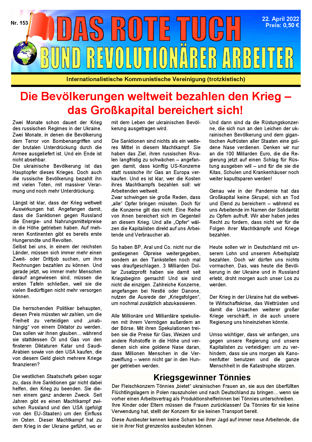 Das rote Tuch – Nr. 153