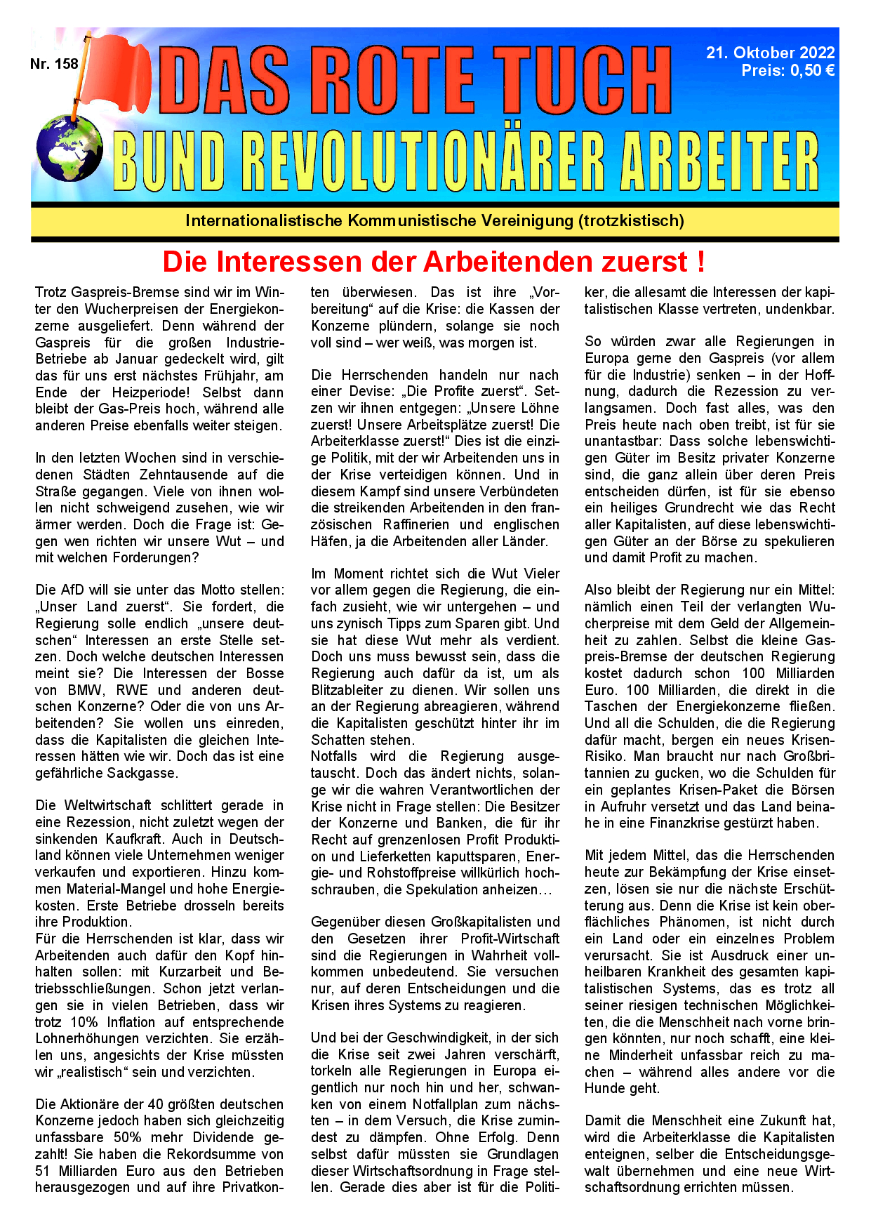 Das rote Tuch – Nr. 158