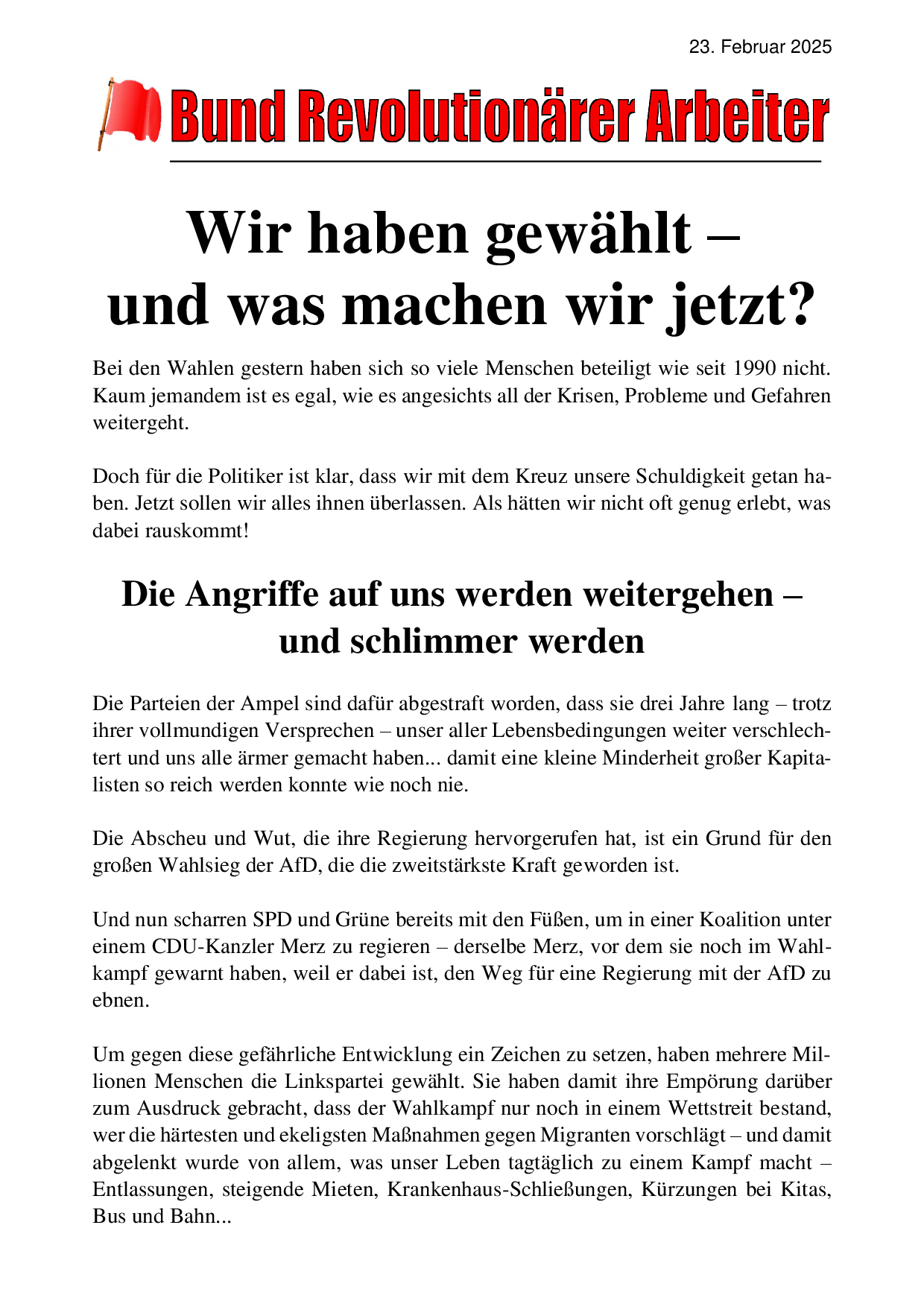 Wir haben gewählt – und was machen wir jetzt?