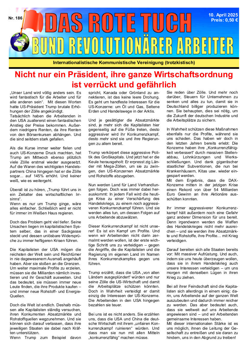 Das rote Tuch – Nr. 186