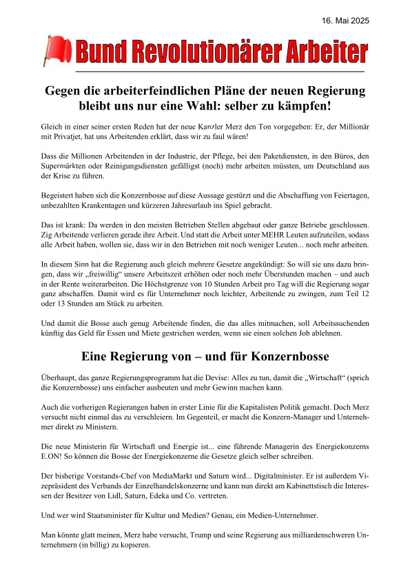 Gegen die arbeiterfeindlichen Pläne der neuen Regierung bleibt uns nur eine Wahl: selber zu kämpfen!