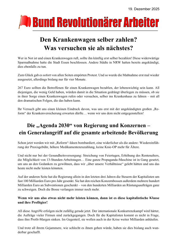 Den Krankenwagen selber zahlen? Was versuchen sie als nächstes?